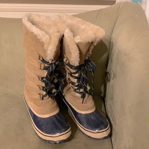 SPORTO BLAKE Womens 9M Tall Insulated Duck Boots Rubber Faux Fur